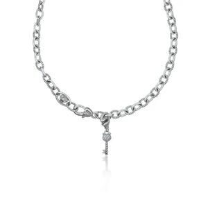 Judith Ripka CZ Key Pendant Pendant Necklace in Sterling Silver 925